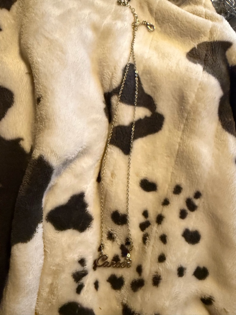 Gold Nameplate Necklace "Cancer"